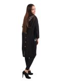 Italian Contrast Check Print Cowl Neck Lagenlook Top-charcoal 5