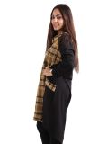 Italian Contrast Check Print Cowl Neck Lagenlook Top-mustard 3