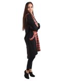 Italian Contrast Check Print Cowl Neck Lagenlook Top-rust 4