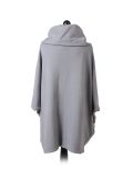 Italian Cowl Neck Plain Plus Size Cotton Lagenlook Top-Silver back