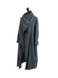 Italian Cowl Neck Plus Size Cotton Lagenlook Cardigan-Charcoal side