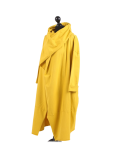 Italian Cowl Neck Plus Size Cotton Lagenlook Cardigan-Msutard side