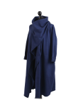 Italian Cowl Neck Plus Size Cotton Lagenlook Cardigan-navy side