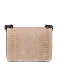 Italian Crocodile Print Chain Shoulder Strap Leather Bag-Beige back