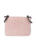 Italian Crocodile Print Chain Shoulder Strap Leather Bag-Nude back