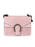 Italian Crocodile Print Chain Shoulder Strap Leather Bag-Pink
