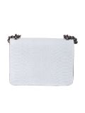 Italian Crocodile Print Chain Shoulder Strap Leather Bag-white back