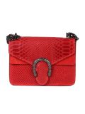 Italian Crocodile Print Chain Shoulder Strap Leather Bag-Wine