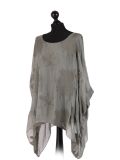 talian Embroidered Silk Tunic Top -Khaki side