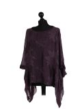 Italian Embroidered Silk Tunic Top-Mauve side