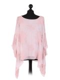talian Embroidered Silk Tunic Top -Pink