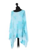 talian Embroidered Silk Tunic Top -Turquoise side