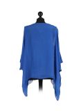 Italian Embroidered Silk Tunic Top -Royal Blue back