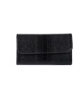 Italian Faux Croc Handmade Leather Clutch Bag-Black