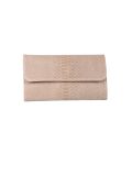 Italian Faux Croc Handmade Leather Clutch Bag-Mocha side