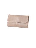 Italian Faux Croc Handmade Leather Clutch Bag-Mocha side