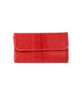 Italian Faux Croc Handmade Leather Clutch Bag-Red