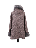 Italian Faux Fur Cape And Sleeves Hooded Lagenlook Jacket-Pink back