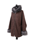 Italian Faux Fur Cape And Sleeves Hooded Lagenlook Jacket-Rust side