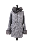 Italian Faux Fur Cape And Sleeves Hooded Lagenlook Jacket-Silver