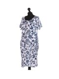 Italian Floral Print Lagenlook Linen Dress-White side