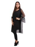 Italian Glittery Floral Print 2 Layered Mesh Net Lagenlook Dress -Gold 3