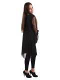 Italian Glittery Floral Print 2 Layered Mesh Net Lagenlook Dress -Gold 5