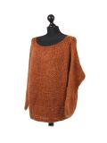 Italian Glittery Mohair Knitted Jumper-Camel side