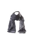Italian Glittery Polka Dots & Strips Scarf-Charcoal