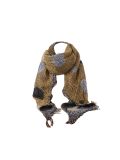 Italian Glittery Polka Dots & Strips Scarf-Mustard
