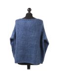 Italian Glittery Woolen Knitted Lagenlook Jumper-Denim back