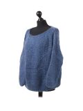 Italian Glittery Woolen Knitted Lagenlook Jumper-Denim side