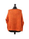 Italian Glittery Woolen Knitted Lagenlook Jumper-Orange back