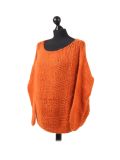 Italian Glittery Woolen Knitted Lagenlook Jumper-Orange side