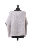 Italian Glittery Woolen Knitted Lagenlook Jumper-Silver back