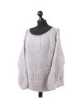 Italian Glittery Woolen Knitted Lagenlook Jumper-Silver side