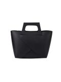Italian Handmade 2 Piece Leather Hand Bag-Black