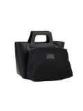 Italian Handmade 2 Piece Leather Hand Bag-Black side