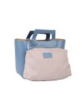 Italian Handmade 2 Piece Leather Hand Bag-Denim side
