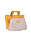 Italian Handmade 2 Piece Leather Hand Bag-Mustard side