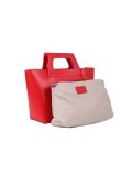 Italian Handmade 2 Piece Leather Hand Bag-Red side
