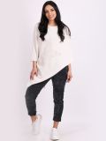 Italian Knitted Lagenlook Star Poncho-Cream