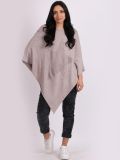 Italian Knitted Lagenlook Star Poncho-Mocha