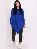 Italian Knitted Lagenlook Star Poncho-roayl blue