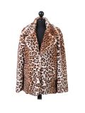 Italian Leopard Print Front Button Lagenlook Coat-White