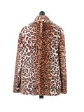 Italian Leopard Print Front Button Lagenlook Coat-White back