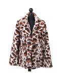 Italian Leopard Print Notched Lapels Lagenlook Coat-White
