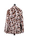 Italian Leopard Print Notched Lapels Lagenlook Coat-White back