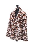 Italian Leopard Print Notched Lapels Lagenlook Coat-White side