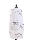 Italian Made Writing Print Sleeveless Linen Lagenlook Dress-White back